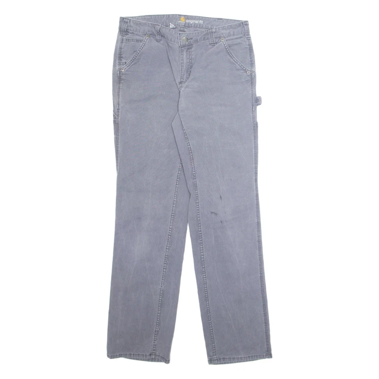 CARHARTT Carpenter Workwear Mens Trousers Grey Regular Straight W32 L31