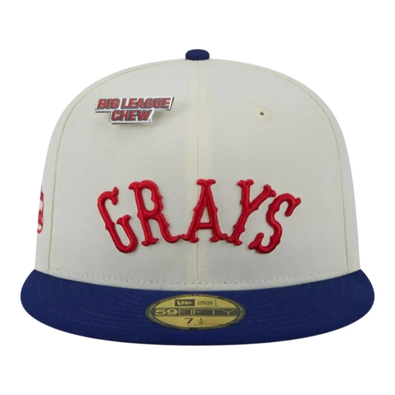 x Big League Chew Men Homestead Grays Negro League 59FIFTY Fitted Hat Chalk White/Navy