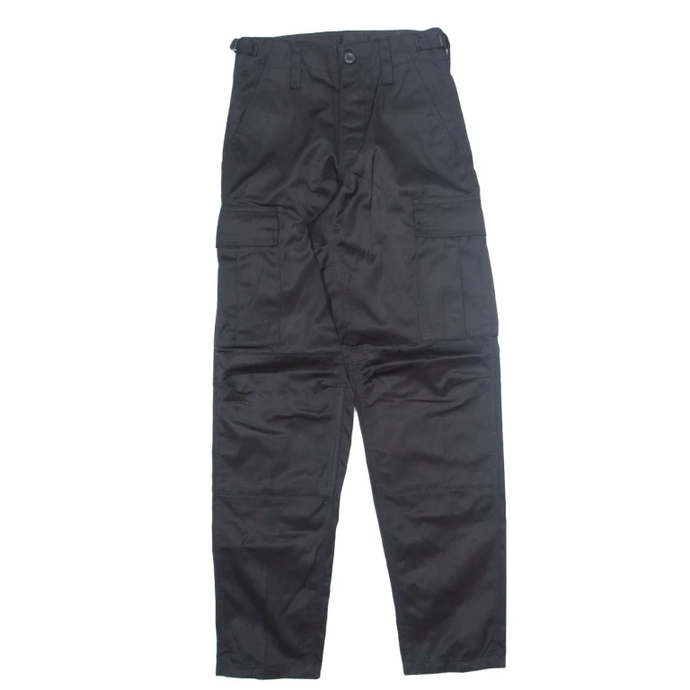 Military Cargo Mens Trousers Black Slim Straight W24 L30 (GG2-080724-4154)