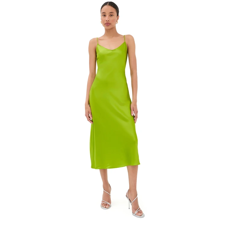 Sablyn Taylor V Neck Silk Dress Chartruese S