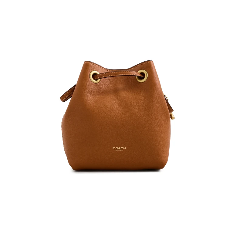 Coach Leather Jade Drawstring Bag Black One Size