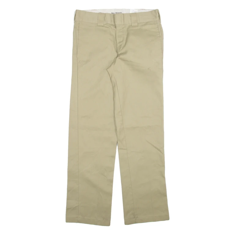 DICKIES Mens Trousers Beige Slim Straight W30 L32