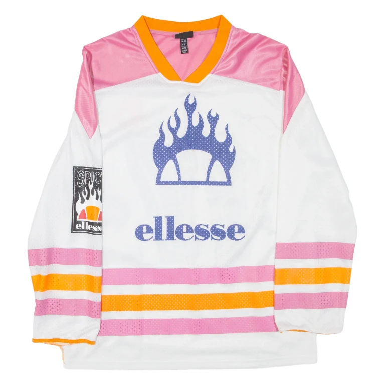 ELLESSE Womens Jersey Pink 3/4 Sleeve V-Neck UK 12