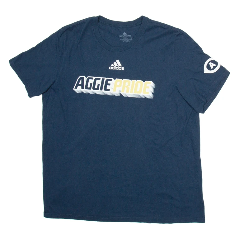 ADIDAS Aggie Pride Mens T-Shirt Blue USA XL