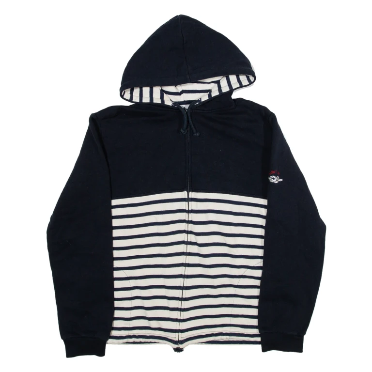 SABLE MER Womens Blue Hoodie Full Zip M