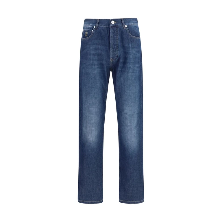 Brunello Cucinelli Pantalon en jean denim bleu coton