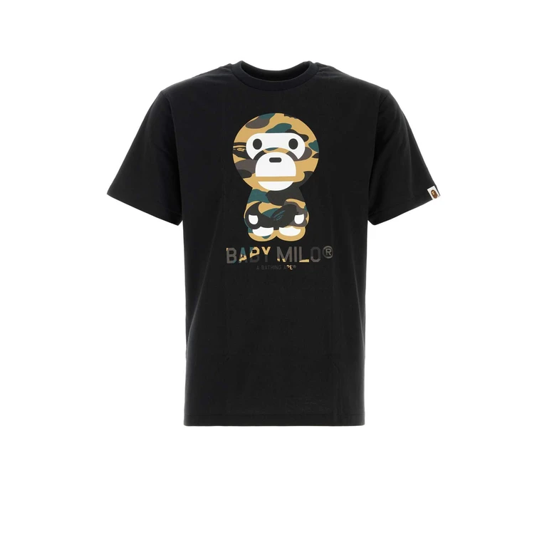 Bape White Cotton 1st Camp Baby Milo T-Shirt Whitexgreen Exterior - Men