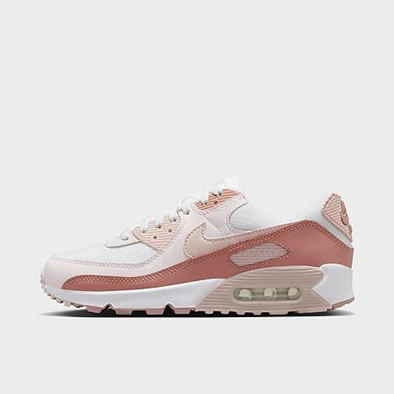 Nike Women's Air Max 90 Casual Shoes in Particle Pink/Pearl Pink/Silt Red Size: 5.0