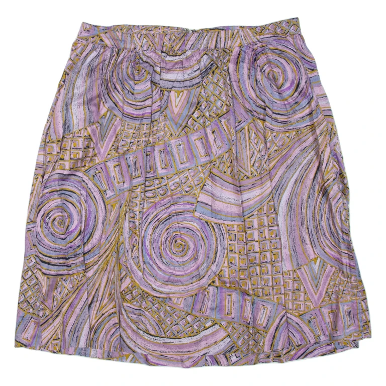 Womens Flare Skirt Purple Knee Length Crazy Pattern XL