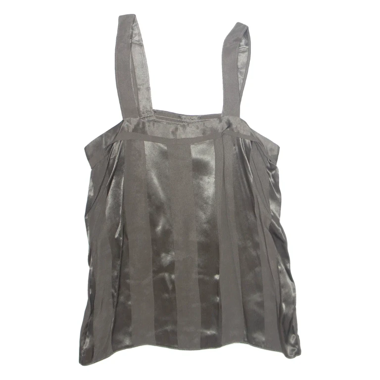 Womens Camisole Vest Brown Sleeveless Striped S
