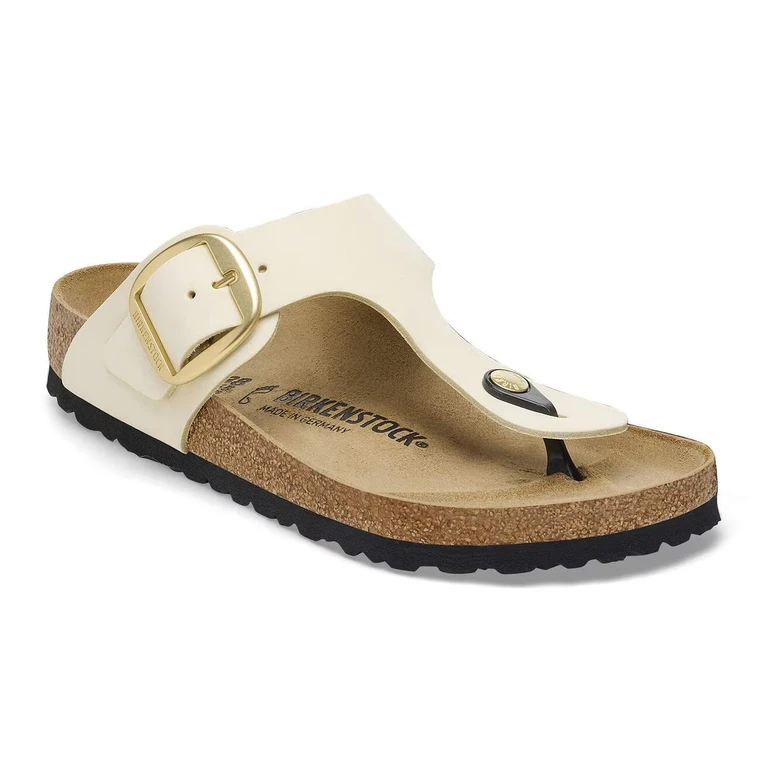 Unisex Gizeh Big Buckle Nubuck Leather Ecru