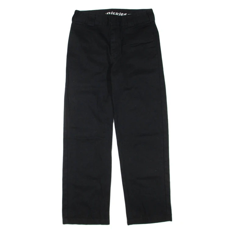 DICKIES Womens Trousers Black Regular Straight W26 L29