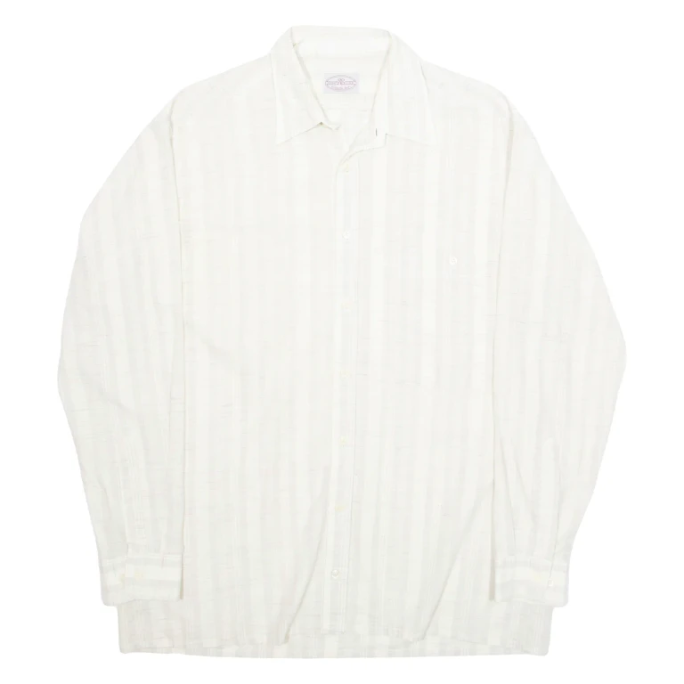 ROBERTO BARI Womens Printed Shirt Cream Collared Long Sleeve Striped XL