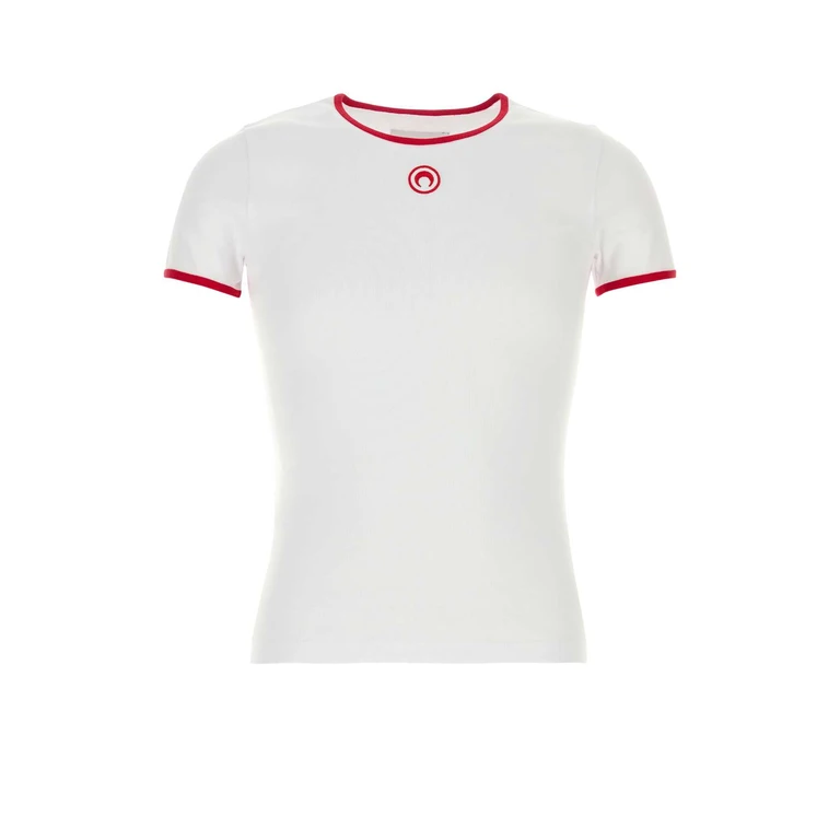 Marine Serre White Cotton T-Shirt Wh17whitered Exterior: Organic - Men