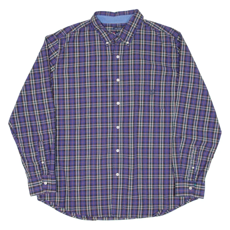 CHAPS Mens Shirt Purple Check Long Sleeve XL
