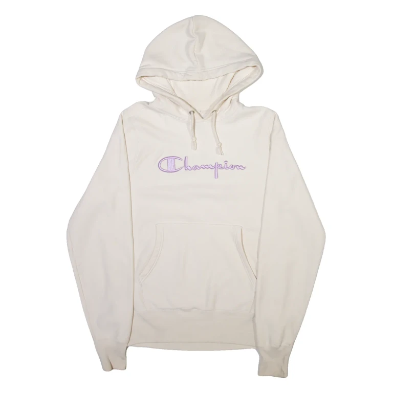 CHAMPION Mens Cream Hoodie S