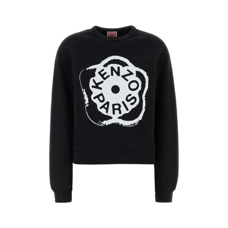 Black Cotton Sweatshirt Exterior: Felpe - Women