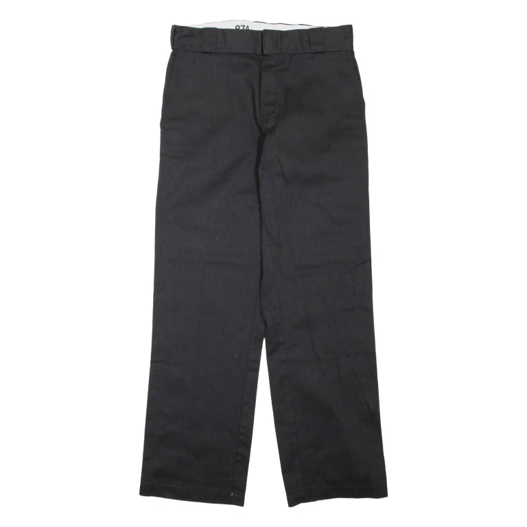 DICKIES Mens Trousers Black Regular Straight W30 L30