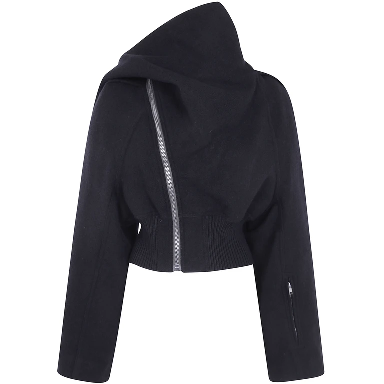 Jacket Wool Black "Scarf Flight"