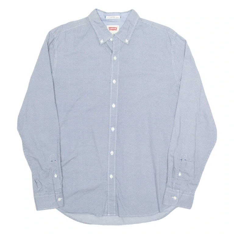 LEVI'S Mens Shirt Blue Spotted Long Sleeve L