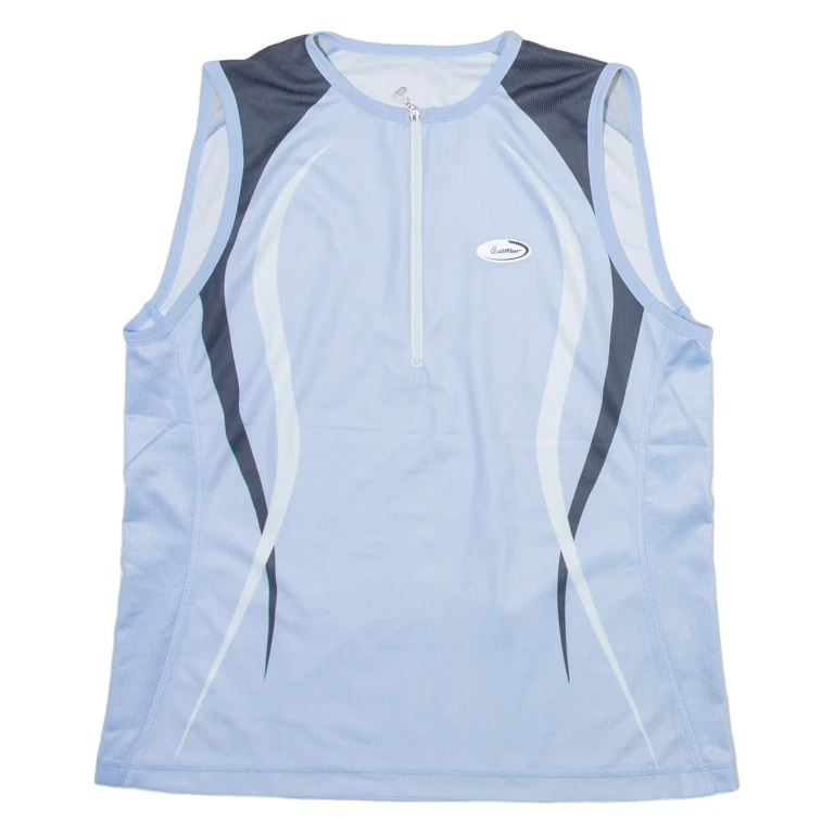 LOFFLER Mens Jersey Blue Sleeveless 1/4 Zip M