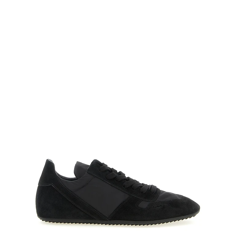 Rick Owens Black Calfskin Athletic Sneakers - Men