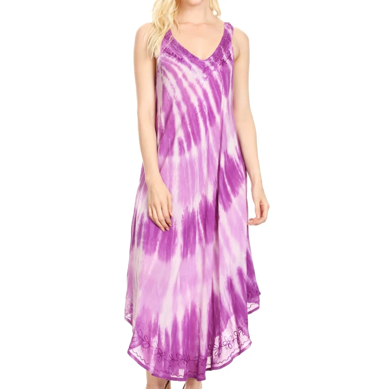 Sakkas Liz Women's Maxi Loose Sleeveless Summer Casual Tank Dress Cover-up Caftan