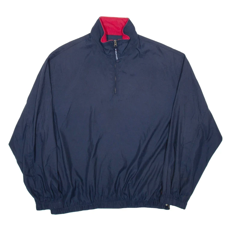 TOMMY HILFIGER Training Mens Sweatshirt Blue 1/4 Zip L