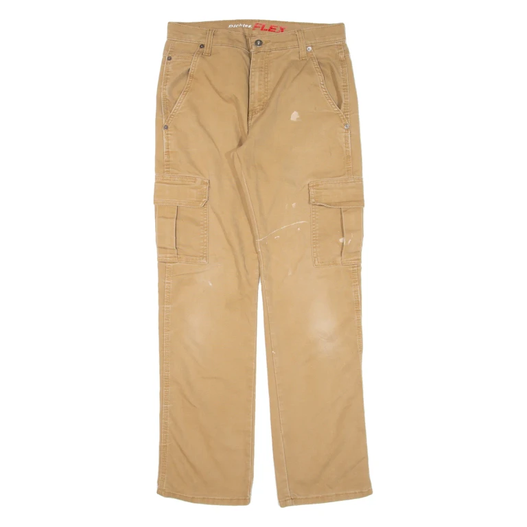 DICKIES Cargo Workwear Mens Trousers Beige Regular Straight W30 L32