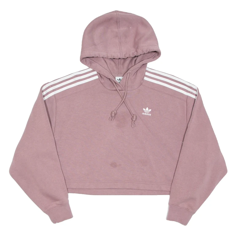 ADIDAS Cropped Womens Purple Hoodie UK 8