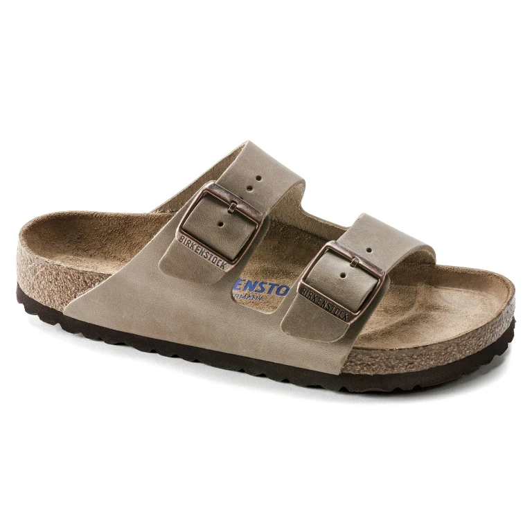 Arizona Soft Footbed Oiled Nubuck Leather Tobacco Brown Sandals