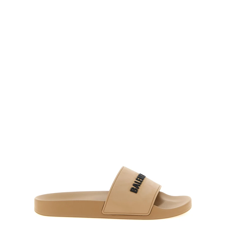 Balenciaga Beige Plastic Slides Shoe - Women