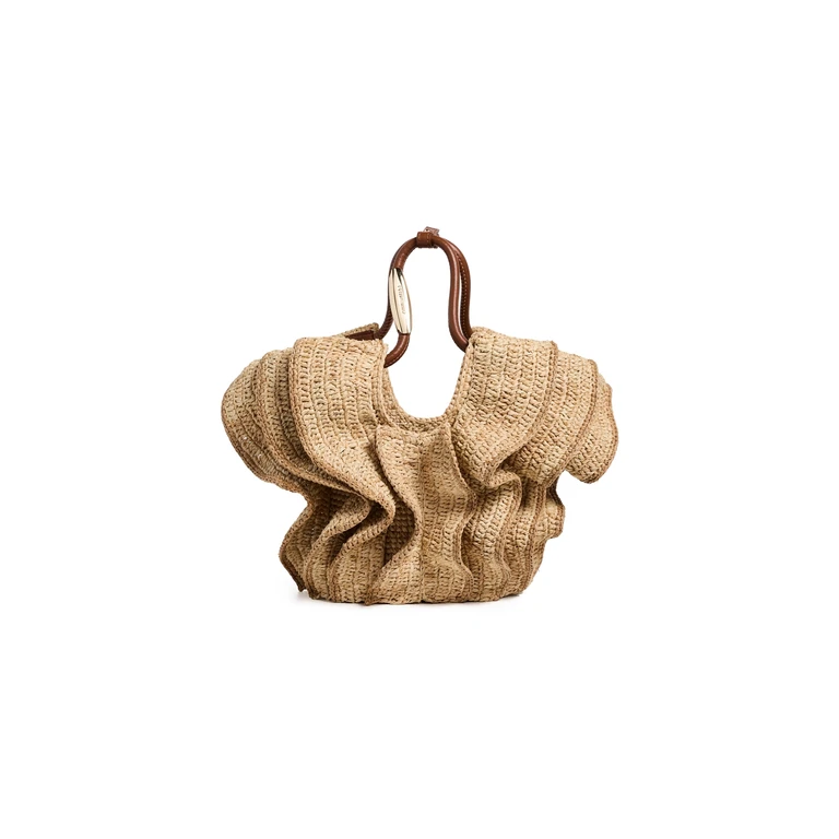 Zimmermann Goldentime Small Ruffle Tote Natural One Size