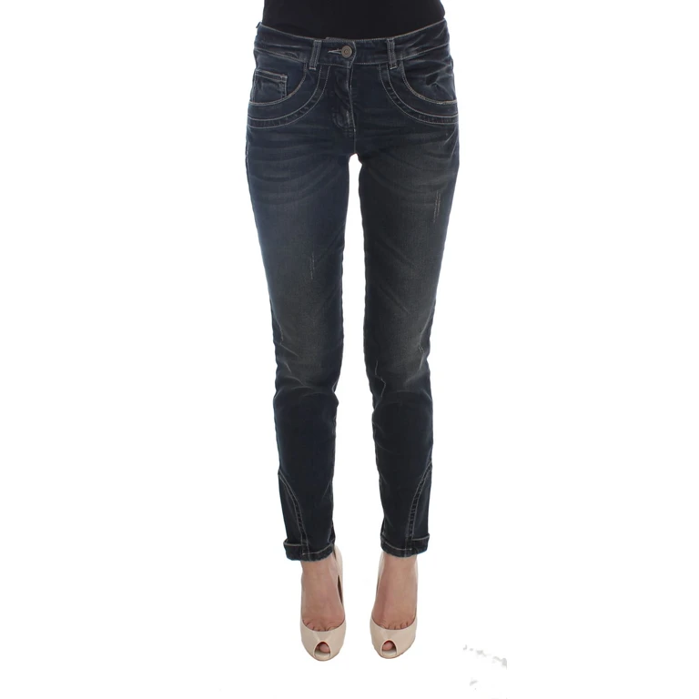 Ermanno Scervino Blue Cotton Blend Slim Fit Jeans Clothing - Women
