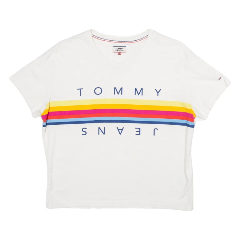 TOMMY HILFIGER Womens T-Shirt White XS
