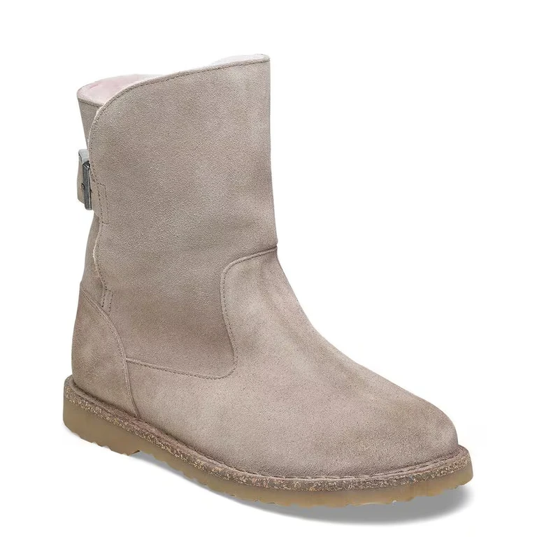 Uppsala Shearling Suede Leather Gray Taupe