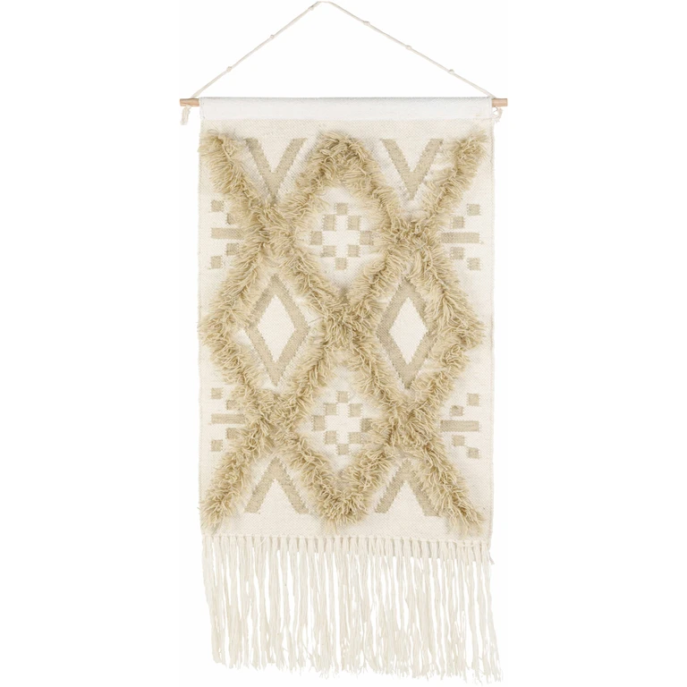 Malay Cream Diamond Fringe Wall Hanging - Clearance