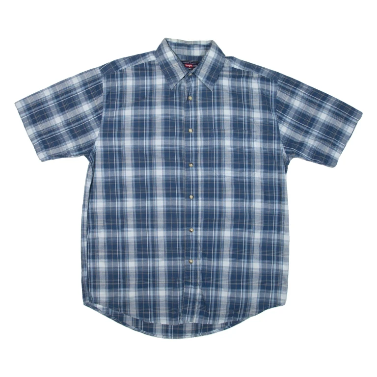 WRANGLER Mens Shirt Blue Check M