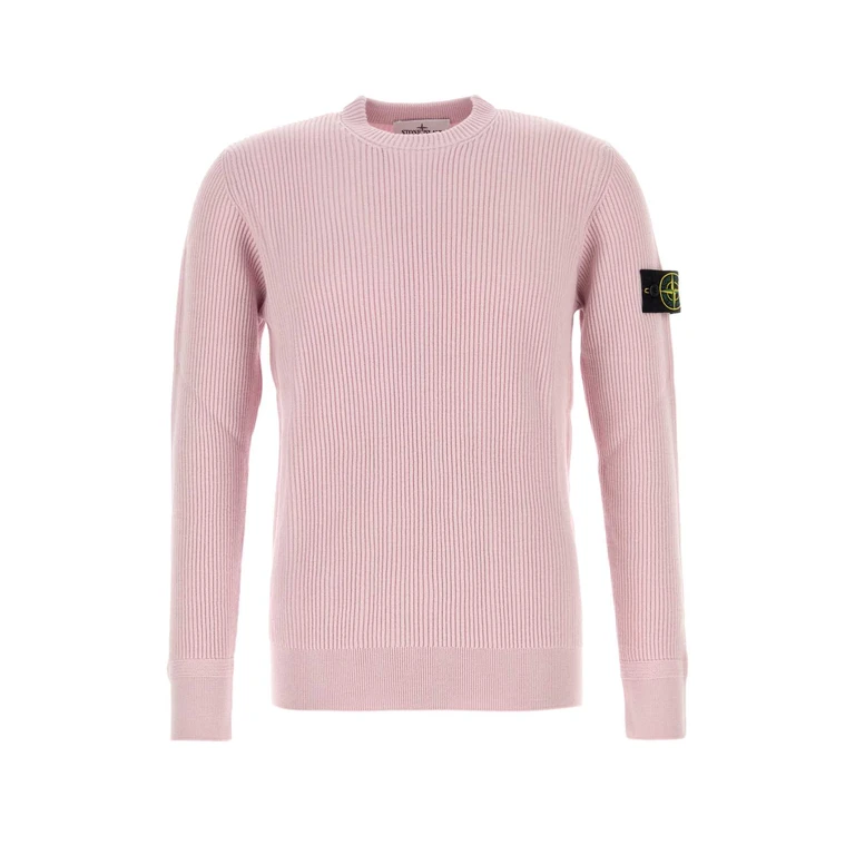 Stone Island Pink Wool Sweater Exterior: Virgin Maglieria - Men