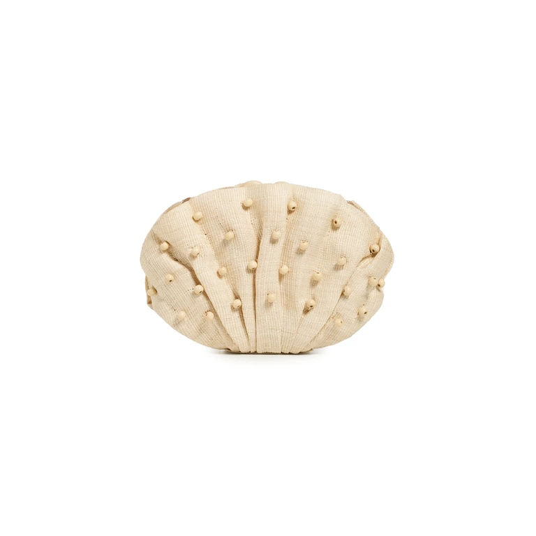Poolside Bags The Origami Scallop Clutch Natural One Size