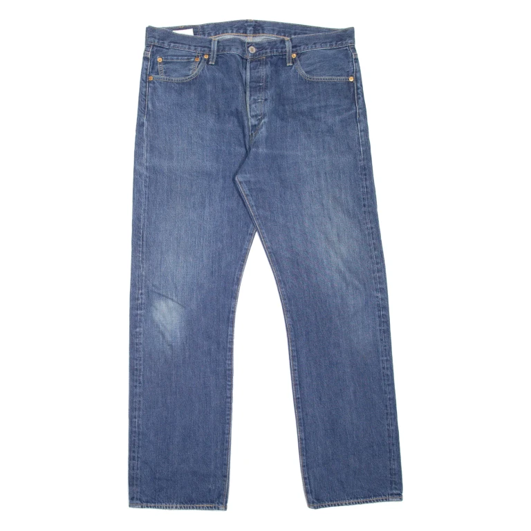 LEVI'S 501 BIG E Jeans Mens Blue Regular Straight Stone Wash W36 L32