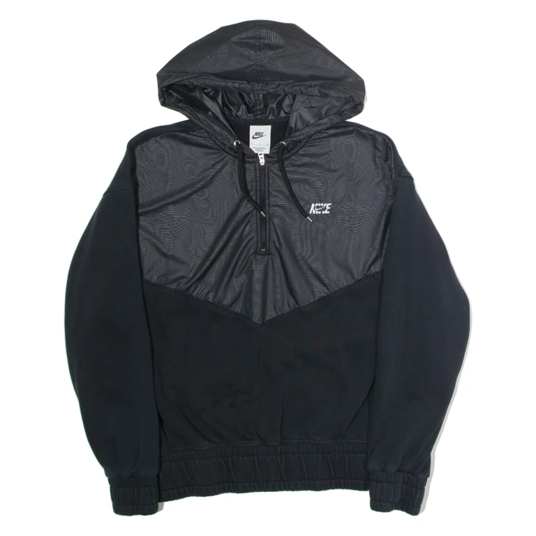 NIKE Womens Pullover Jacket Black Hooded S