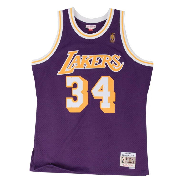 Men's NBA Swingman Road Jersey Lakers 96 Shaquille O'Neal