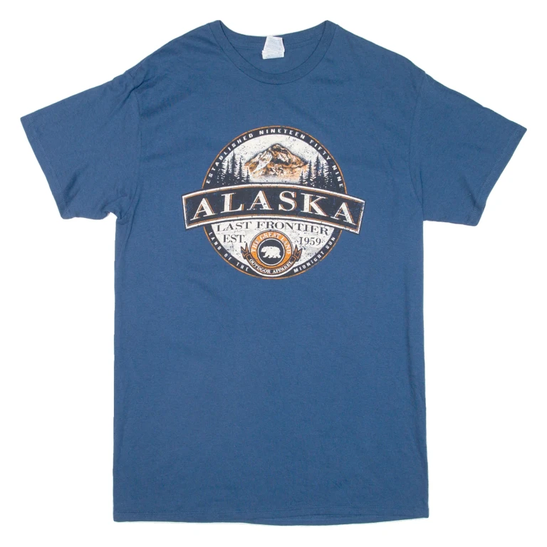 DELTA Alaska Mens T-Shirt Blue USA M