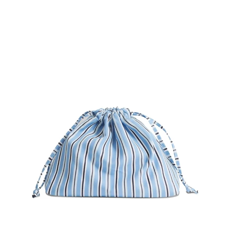 THE FRANKIE SHOP Pochette Strisce Blu "Morgan"