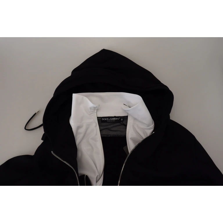 Dolce & Gabbana Black Polyester Hooded Full Zip Jacket Clothing - Men