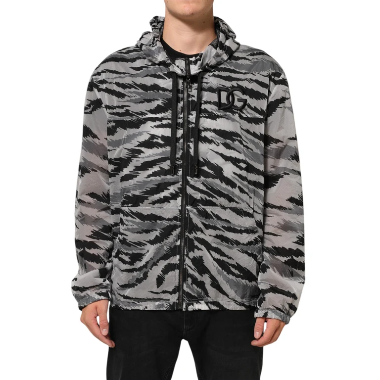 Gray Camouflage Hooded Sweatshirt Jacket Clothing - Men