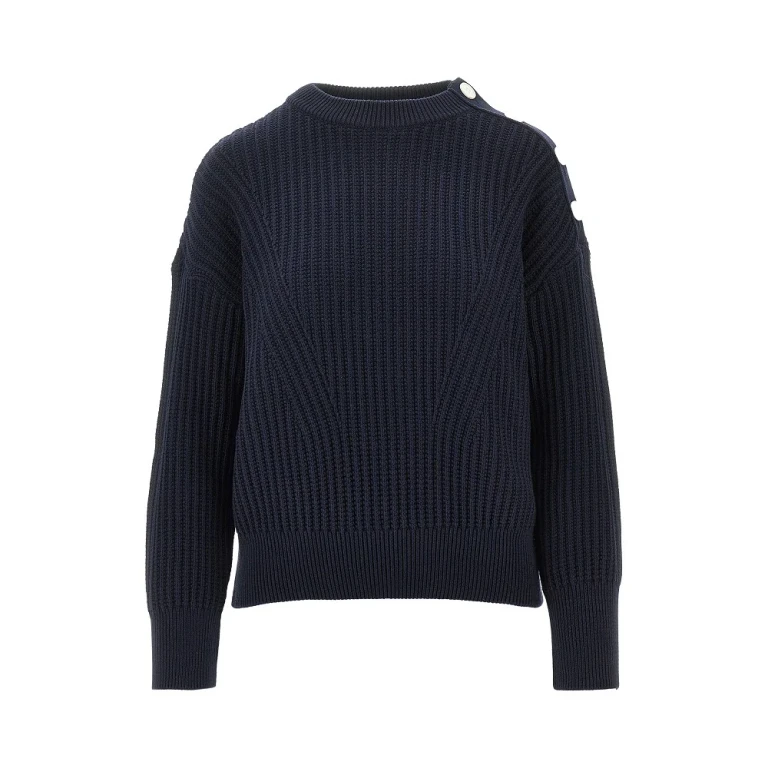 Suéter de algodón Emporio Armani para mujer con botones en el hombro