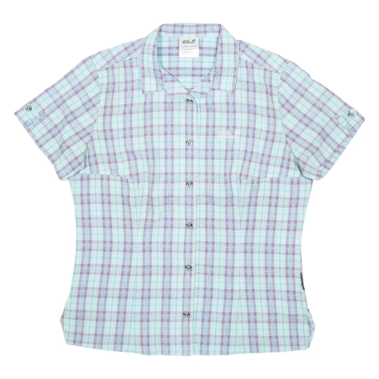 JACK WOLFSKIN Womens Shirt Blue Check M