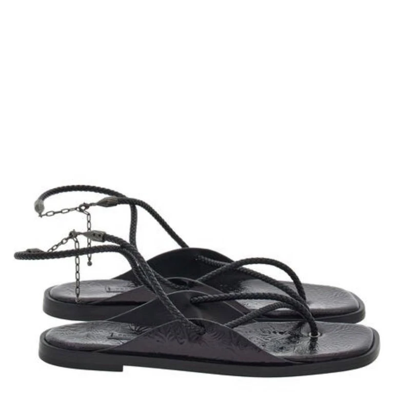 Ferragamo Riace Strappy Flat Sandals, Size 7 C